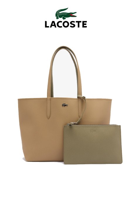 شنطة - Lacoste دوبل فيس / مقاس لارج - كاكي / كاكي <br> <span class='text-color-warm'>نفدت الكمية</span>